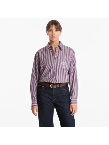 Košile Gant Rel Classic Poplin Stripe Shirt 38 pink