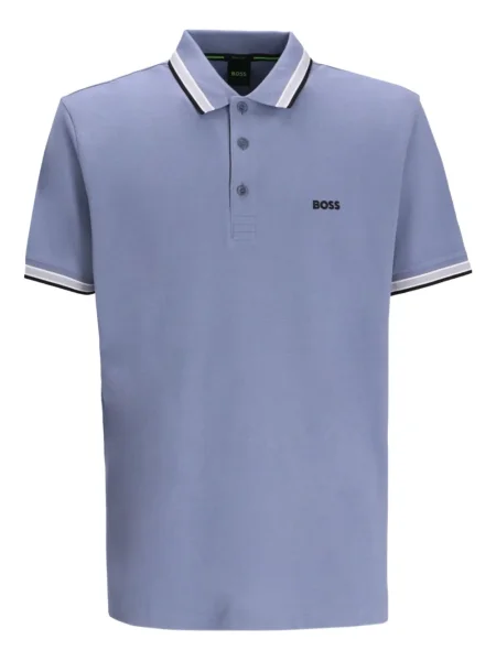 Tricou polo Boss cu broderie albastru