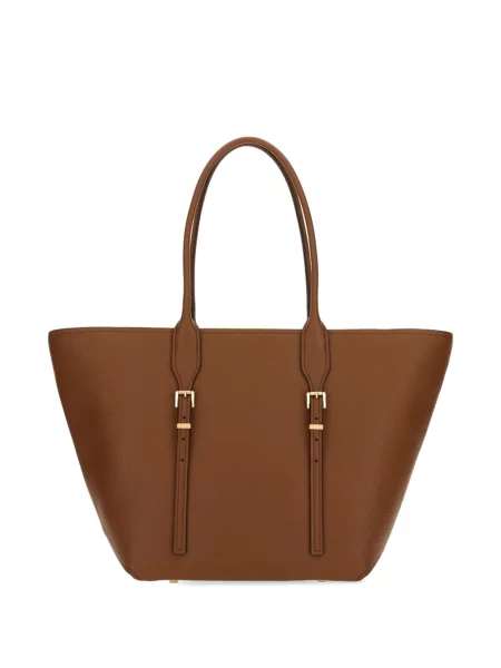 Kožna torbica Michael Michael Kors sa kopčom smeđa