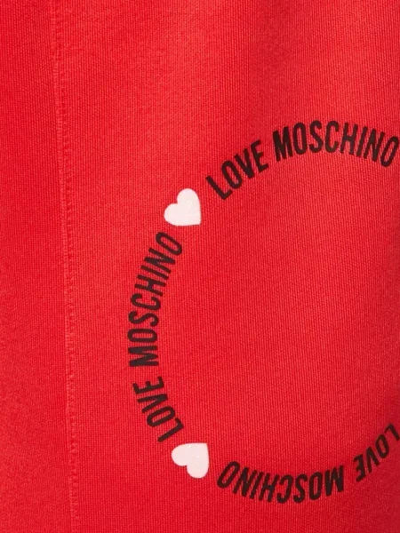 Панталон Love Moschino с принт от джърси червено