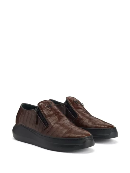 Iš natūralios odos slip on sportbačiai Giuseppe Zanotti ruda