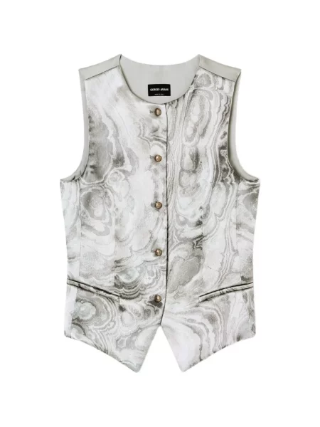 Vestă Giorgio Armani din jacard gri