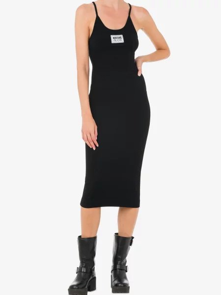 Платье миди Moschino черное