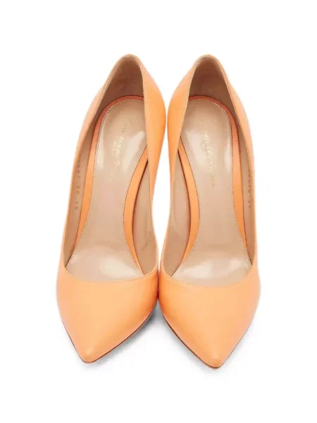 Pantofi cu toc Gianvito Rossi din piele portocaliu