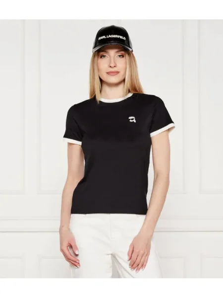 Karl Lagerfeld Tricou ikon patch negru