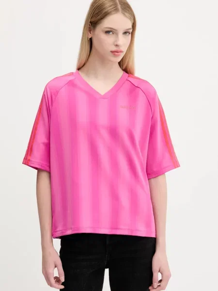 Тениска adidas Originals Linear Tee дамска лилаво розово