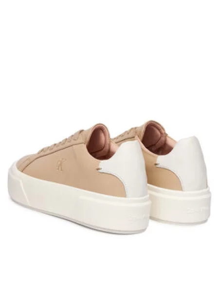 Sneakersy Calvin Klein Flatform Lace Up Lth béžová