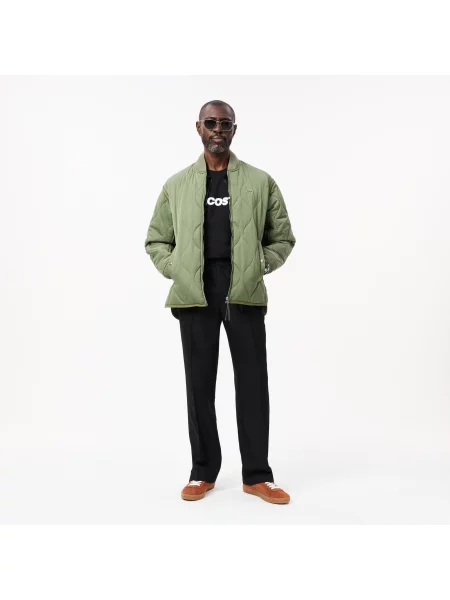 Lacoste Klasyczny Krój Gruba Koszulka Z Logo czarna