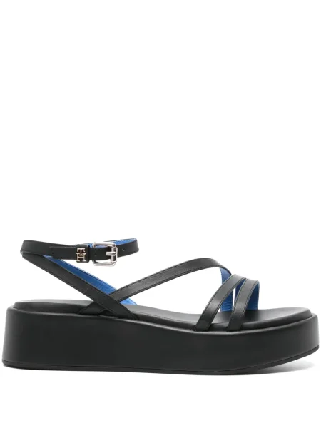Sandale Tommy Hilfiger din piele cu platformă negru