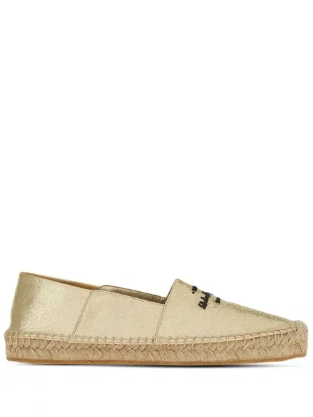 Espadrile Ferragamo cu broderie auriu