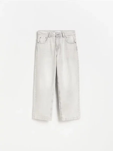 Reserved Jeansy straight jasnoszary