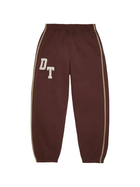 Pantaloni Denim Tears cu broderie alergare maro