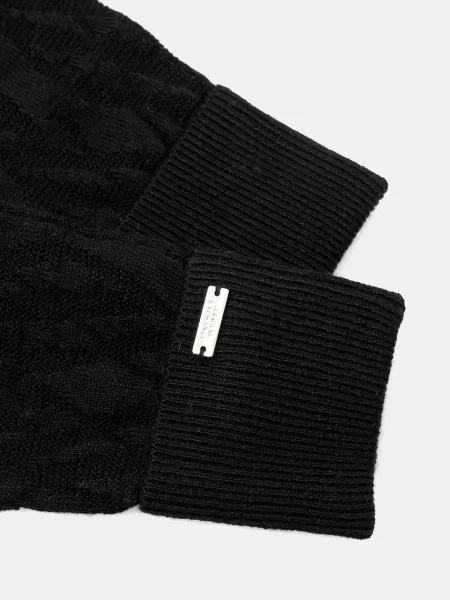 Вовняні рукавички Armani Exchange чорний