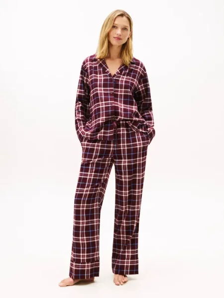 Tommy Hilfiger Underwear Pijama Essential albastru / roșu bordeaux alb