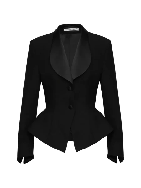 Cu peplum geacă Post Meridiem negru
