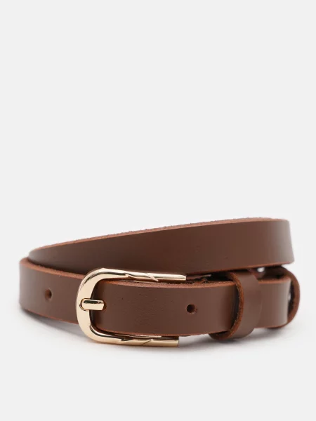 Кожаный ремень Borsa Leather с ремешками коричневый