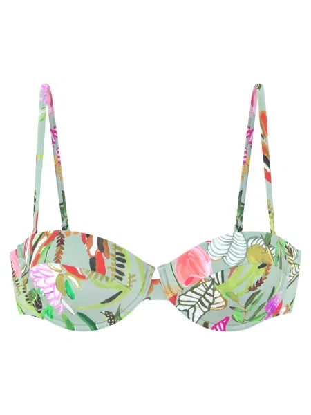 S.Oliver Sutien costum de baie verde mentă / verde închis / portocaliu somon / murdar alb