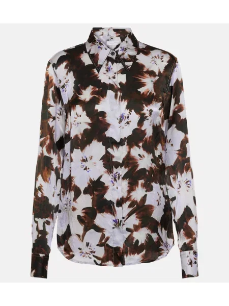 Satynowy top Dries Van Noten w kwiatki