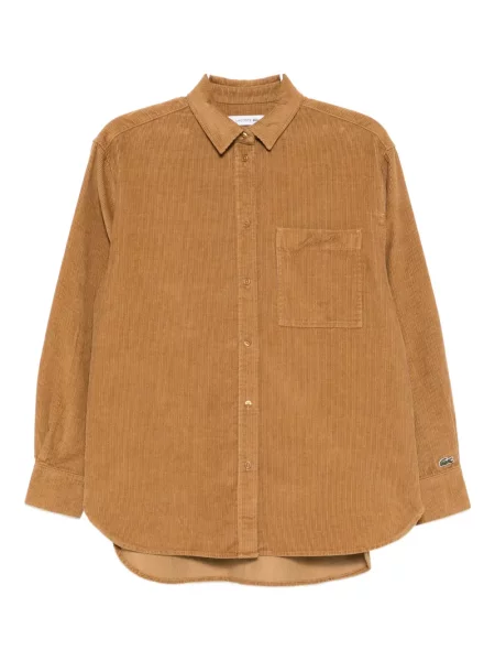 Cămașă Lacoste lungă maro