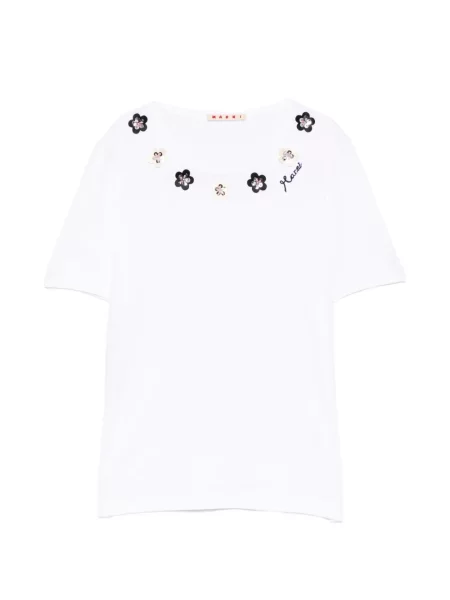 Koszulka Marni w kwiatki biała