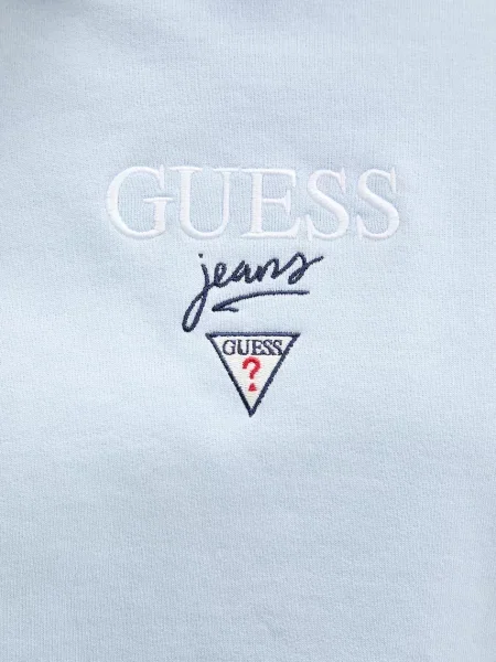 Суичър с качулка Guess Jeans с качулка синьо