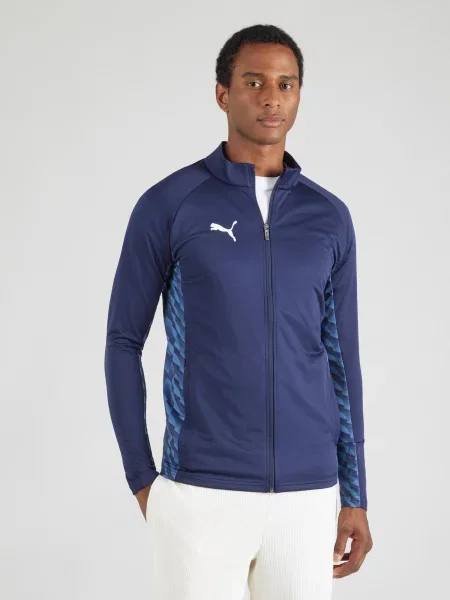 PUMA Športová bunda námornícka modrá / nebesky modrá biela