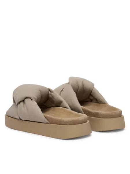 Šľapky Inuikii Oversized Linen Knot béžová