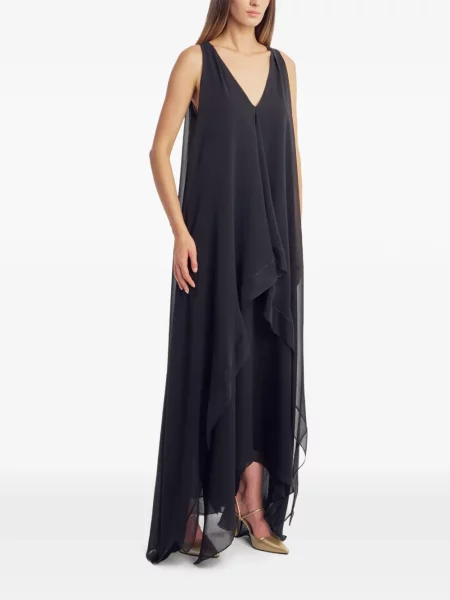 Rochie maxi Irina Schrotter asimetrică negru