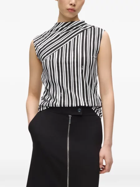 Top Karl Lagerfeld cu dungi negru