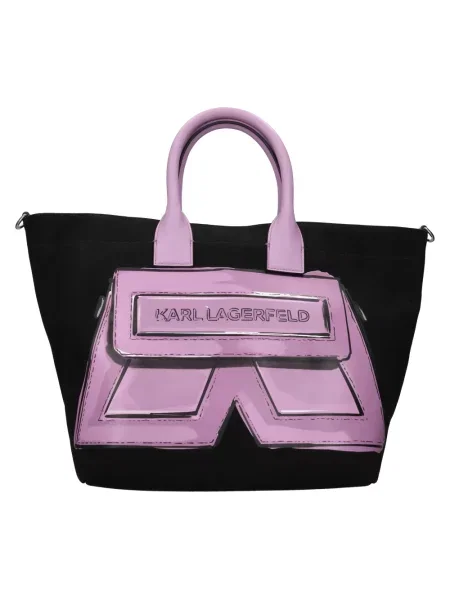 Shopperka Karl Lagerfeld skórzana czarna