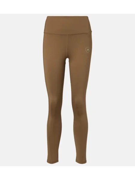 Leggings Adidas By Stella Mccartney cu talie înaltă maro