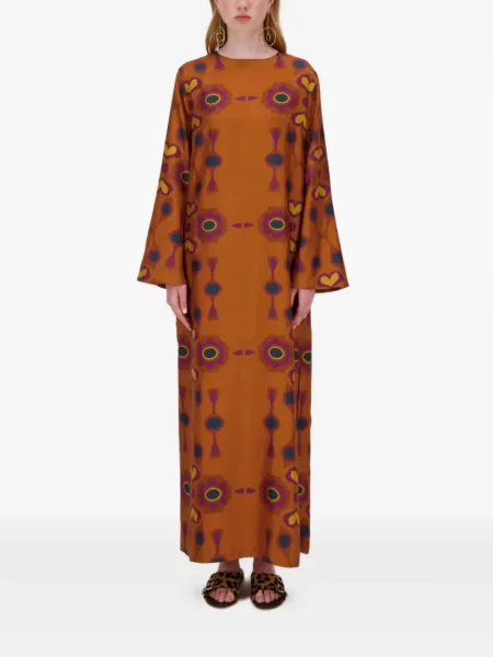 Rochie maxi Paula de costum maro