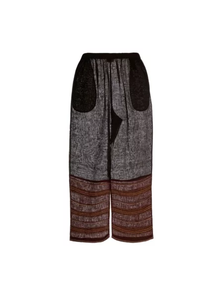 Lniane wielobarwność spodnie Tory Burch