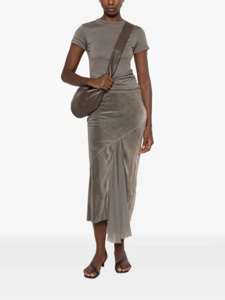 Fustă midi Rick Owens gri