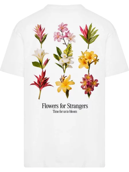 Mister Tee Póló Flowers For Strangers sárga / sötétzöld / rózsaszín fehér