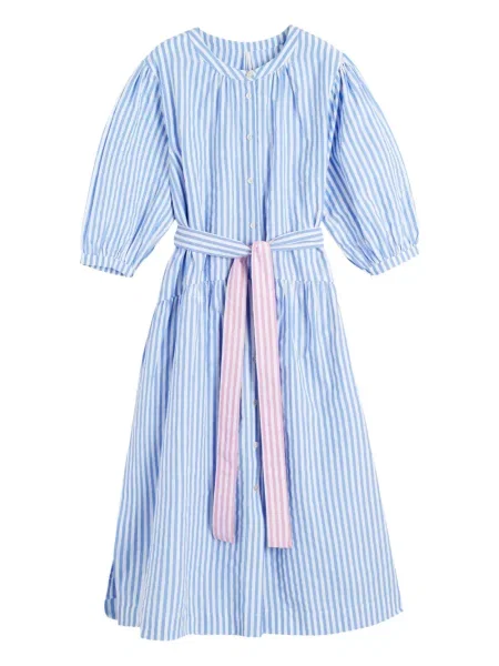 Rochie midi Chinti & Parker cu dungi până la genunchi de costum albastru