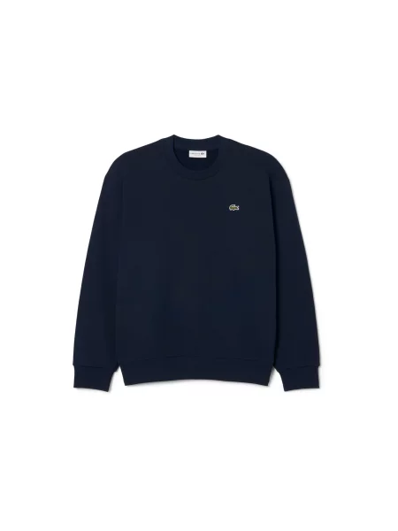 Lacoste Bluza Z Bawełnianej Dresówki granatowa
