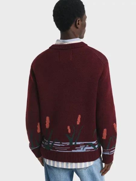 Шерстяной свитер Gant бордовый
