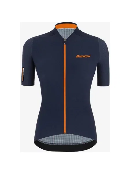 Koszulka z krótkim rękawem Santini Redux Stamina granatowo-pomarańczowa Sleek Cut XS niebieska