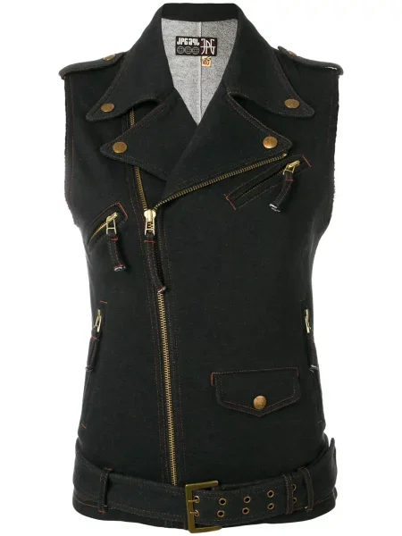 Bikerská džínová vesta Jean Paul Gaultier Pre-owned modrá
