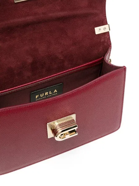 Кожена кожена чанта Furla червено