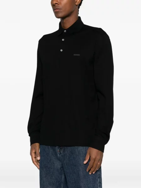 Lung tricou polo Zegna negru
