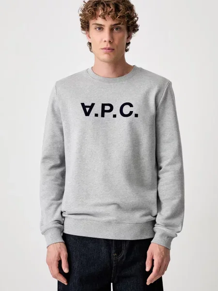 A.P.C. dukserica za muškarce od pamuka Bluza Sweat Vpc BLACK crna