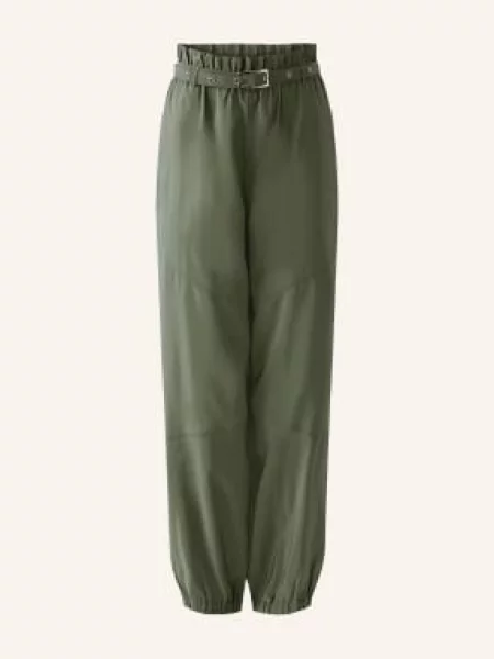 Oui Kalhoty S Papírovou Kapsou olivová