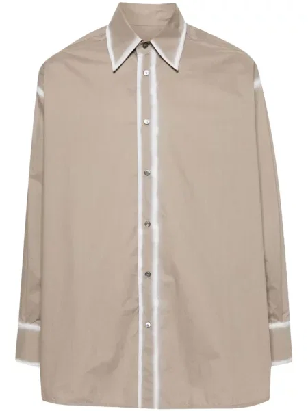 Cămașă Mm6 Maison Margiela din poplin maro