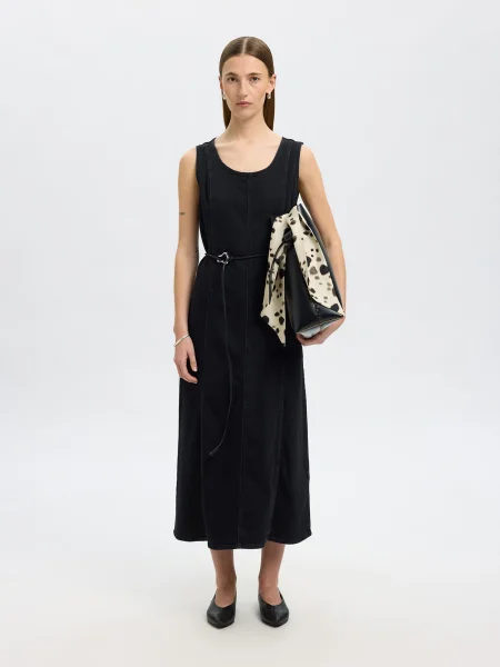 SELECTED Rochie SLFSVEJA denim negru