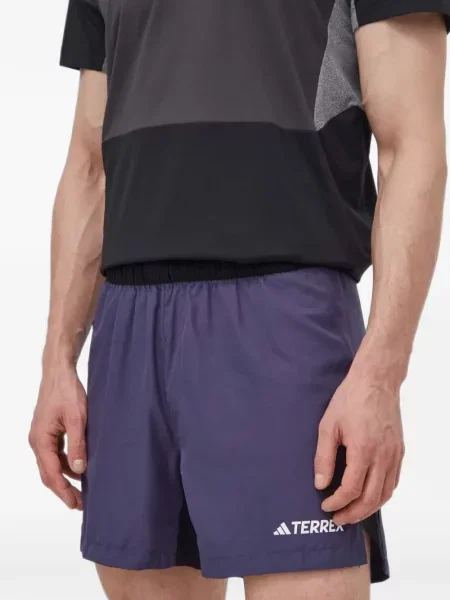 Pantaloni scurți Adidas alergare cu decolteu rotund plasă negru