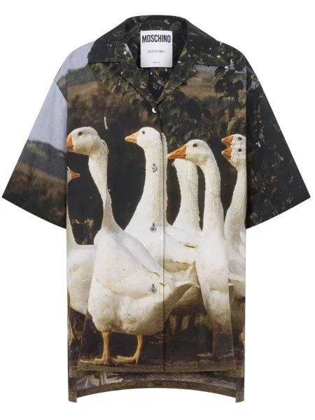 Cămașă Moschino cu imagine maro