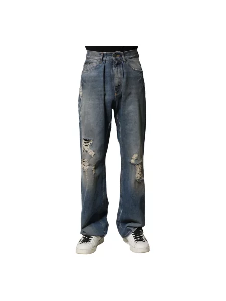 Jeansy straight leg Dolce And Gabbana niebieskie