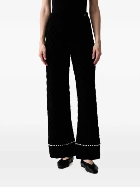 Pantaloni Karl Lagerfeld cu perle negru